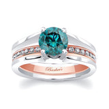 Interlock Blue And White Diamond Bridal Set