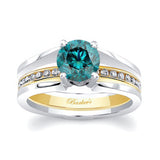 Interlock Blue And White Diamond Bridal Set