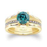 Interlock Blue And White Diamond Bridal Set