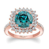 3 Carat Blue And White Diamond Engagement Ring