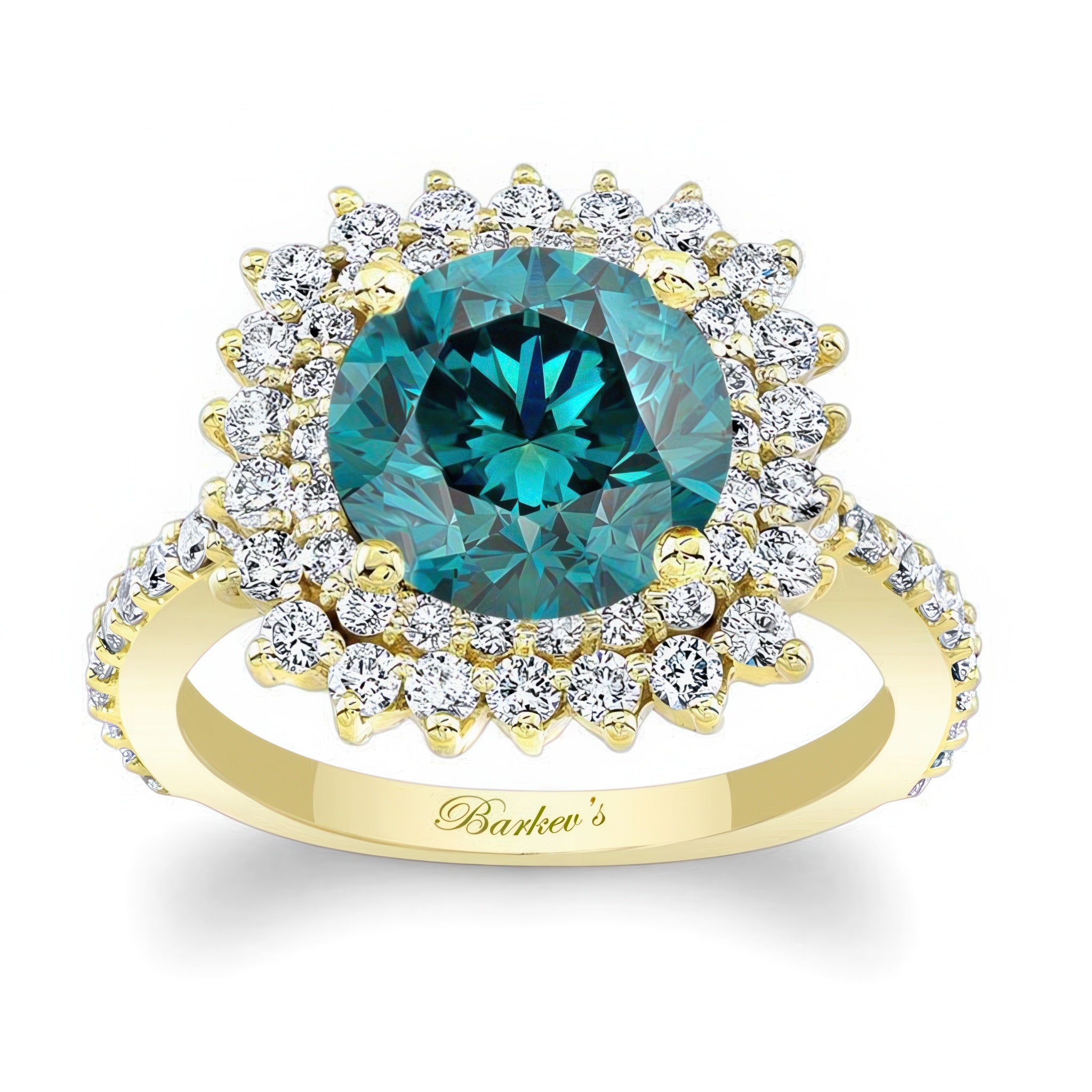 3 Carat Blue And White Diamond Engagement Ring