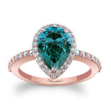 Pear Shaped Blue And White Diamond Ring