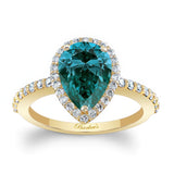 Pear Shaped Blue And White Diamond Ring