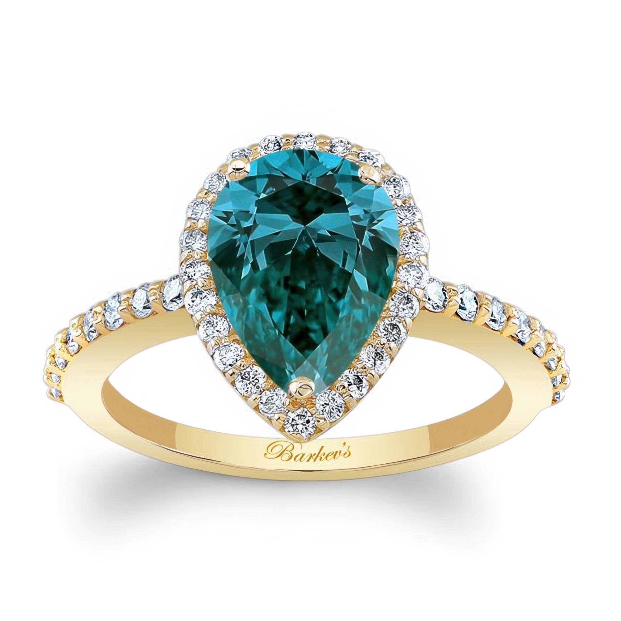 Pear Shaped Blue And White Diamond Ring
