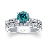 Blue And White Diamond Bridal Set