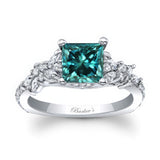 Marquise And Princess Cut Blue And White Diamond Ring