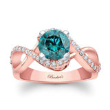 Blue Diamond Infinity Twist Engagement Ring