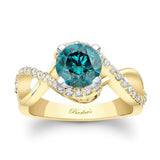 Blue Diamond Infinity Twist Engagement Ring