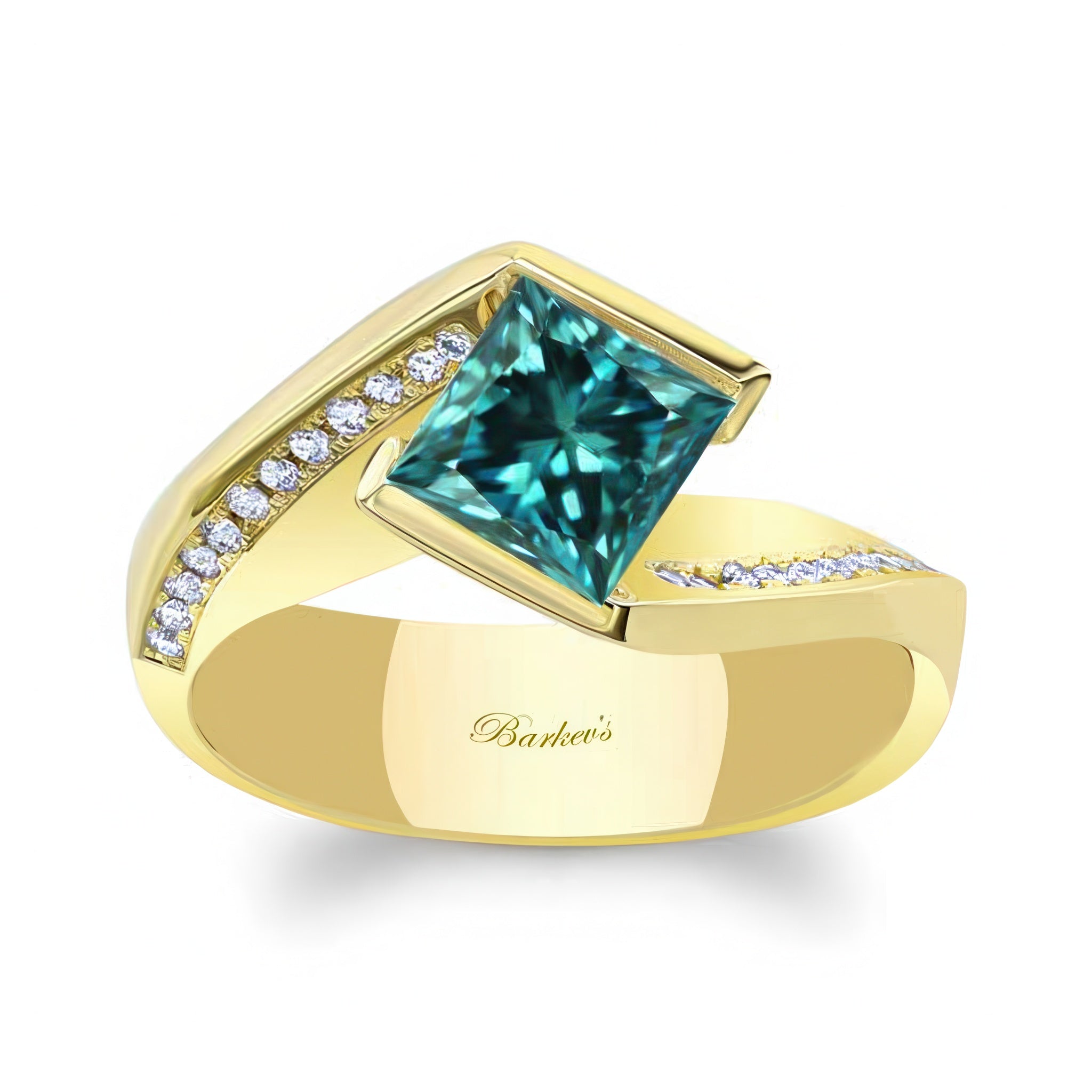 Vintage Bypass Blue Diamond Ring