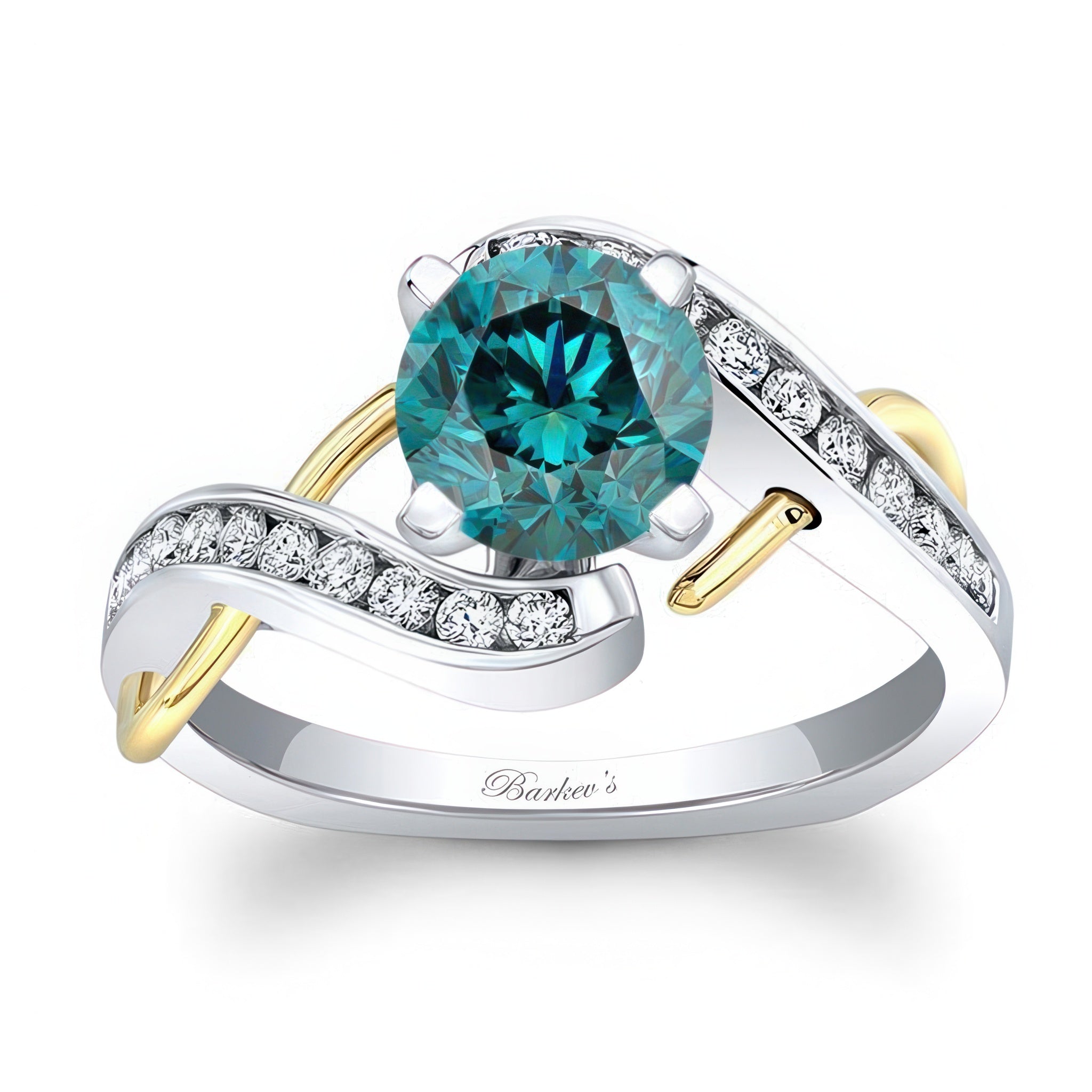 Blue And White Diamond Channel Ring