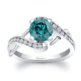 Blue And White Diamond Channel Ring