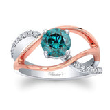 Open Shank Blue And White Diamond Ring