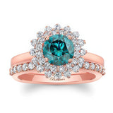 Starburst Blue And White Diamond Bridal Set