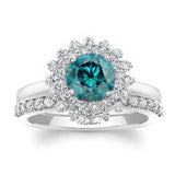 Starburst Blue And White Diamond Bridal Set