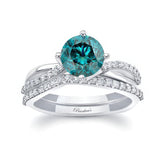 Twisted Blue And White Diamond Bridal Set
