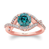 Criss Cross Blue And White Diamond Ring