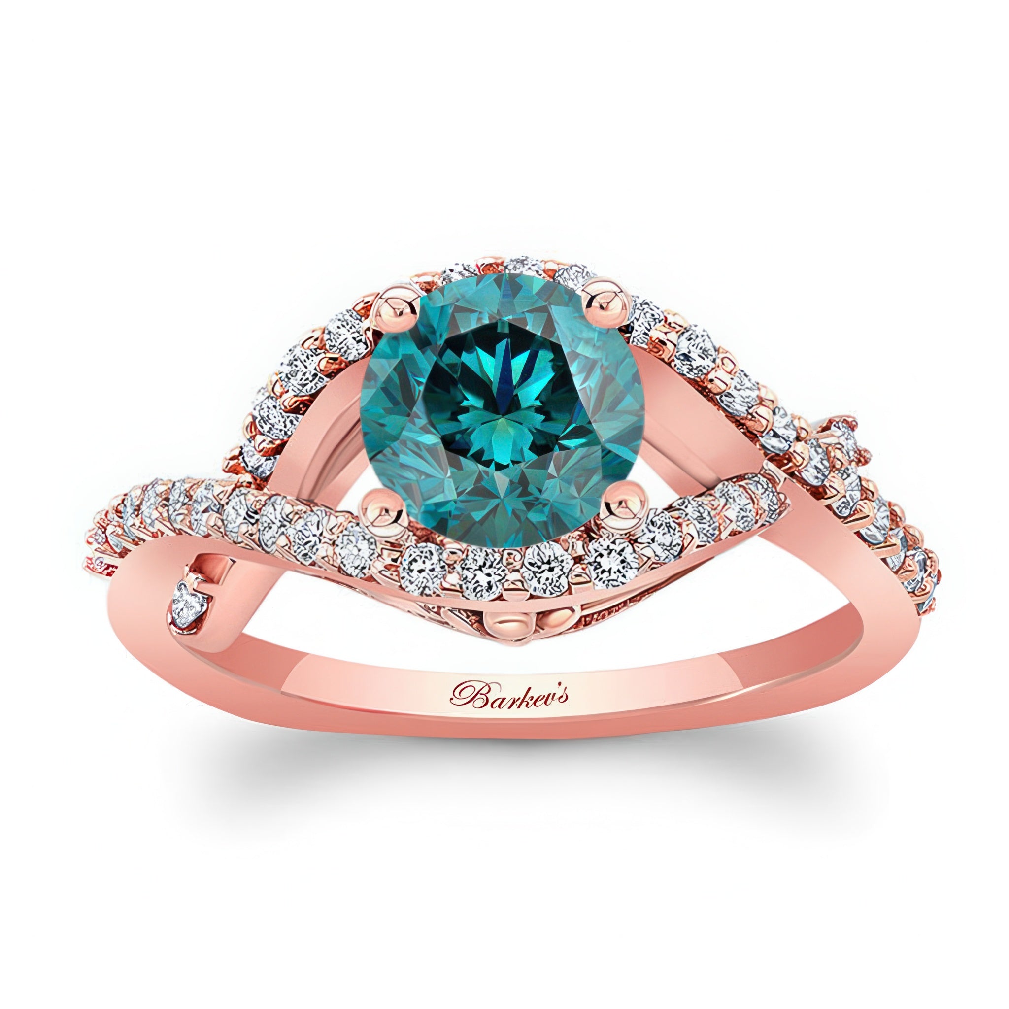 Criss Cross Blue And White Diamond Ring