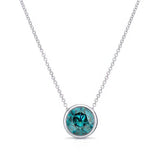 Bezel Blue Diamond Necklace