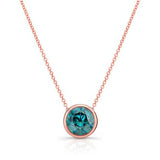 Bezel Blue Diamond Necklace