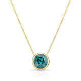 Bezel Blue Diamond Necklace
