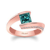 Blue And White Diamond Bypass Ring