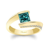 Blue And White Diamond Bypass Ring