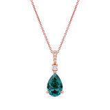 Pear Shape Blue Diamond Necklace
