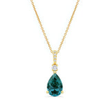Pear Shape Blue Diamond Necklace