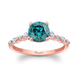 Vintage Style Blue And White Diamond Ring
