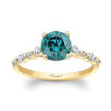 Vintage Style Blue And White Diamond Ring