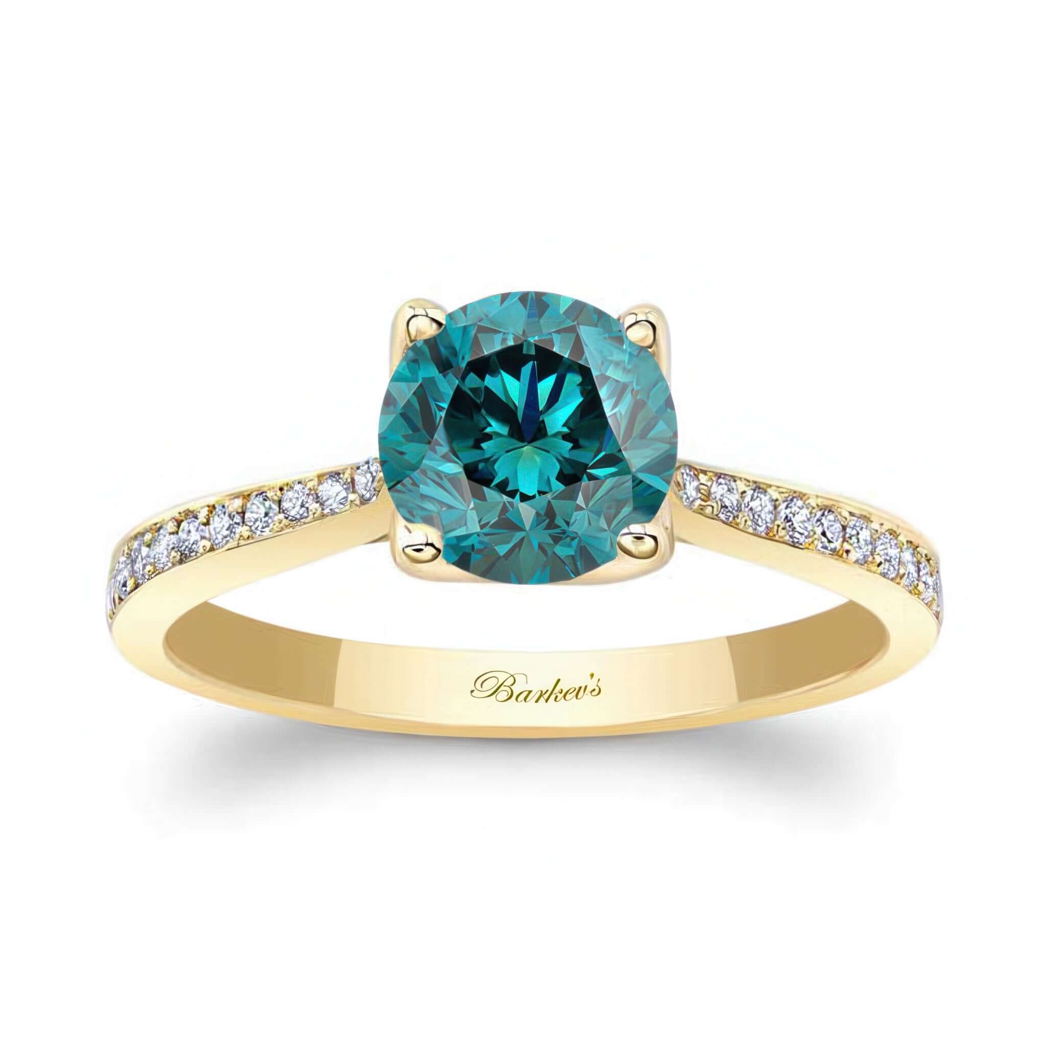 Classic Blue And White Diamond Engagement Ring