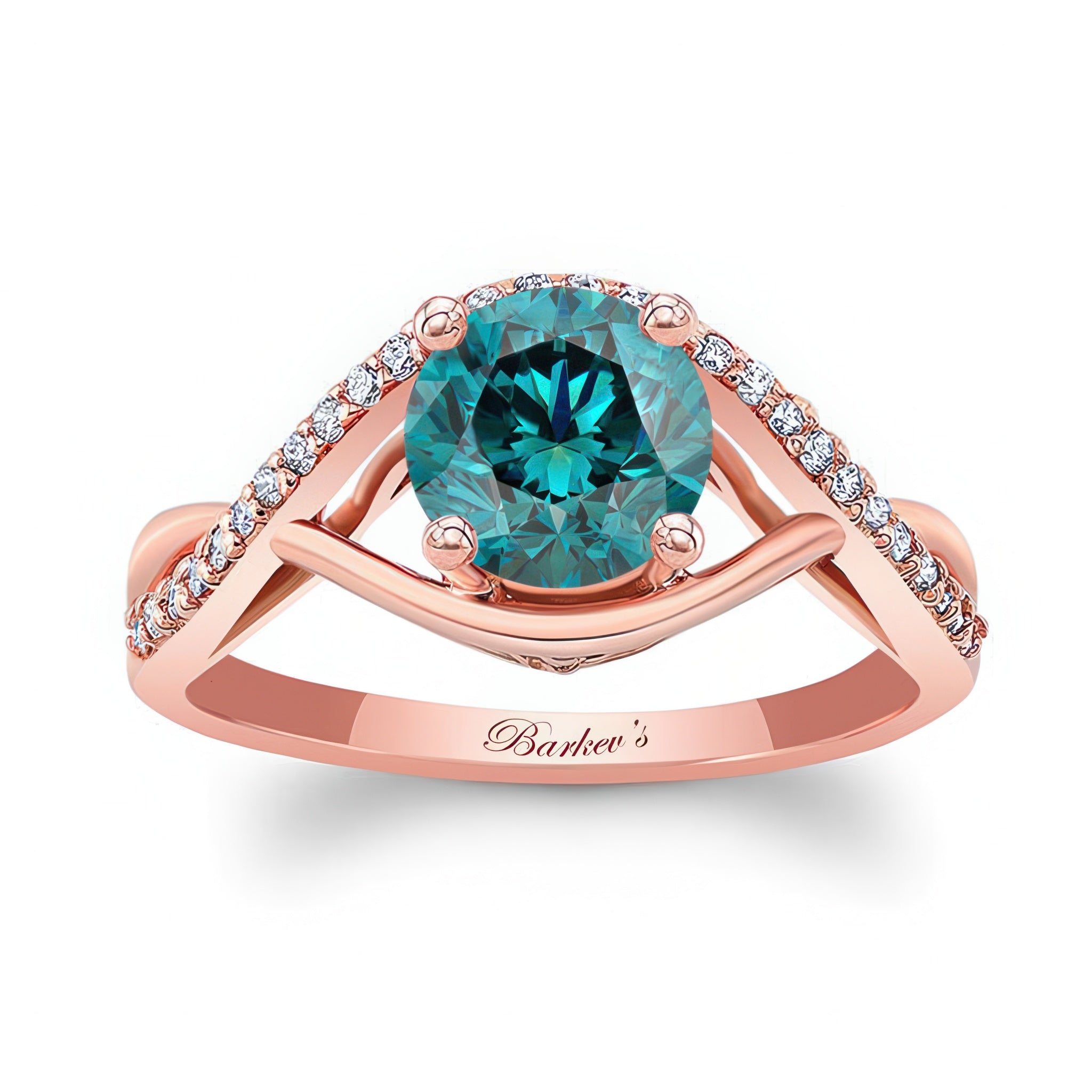 Blue And White Diamond Criss Cross Ring