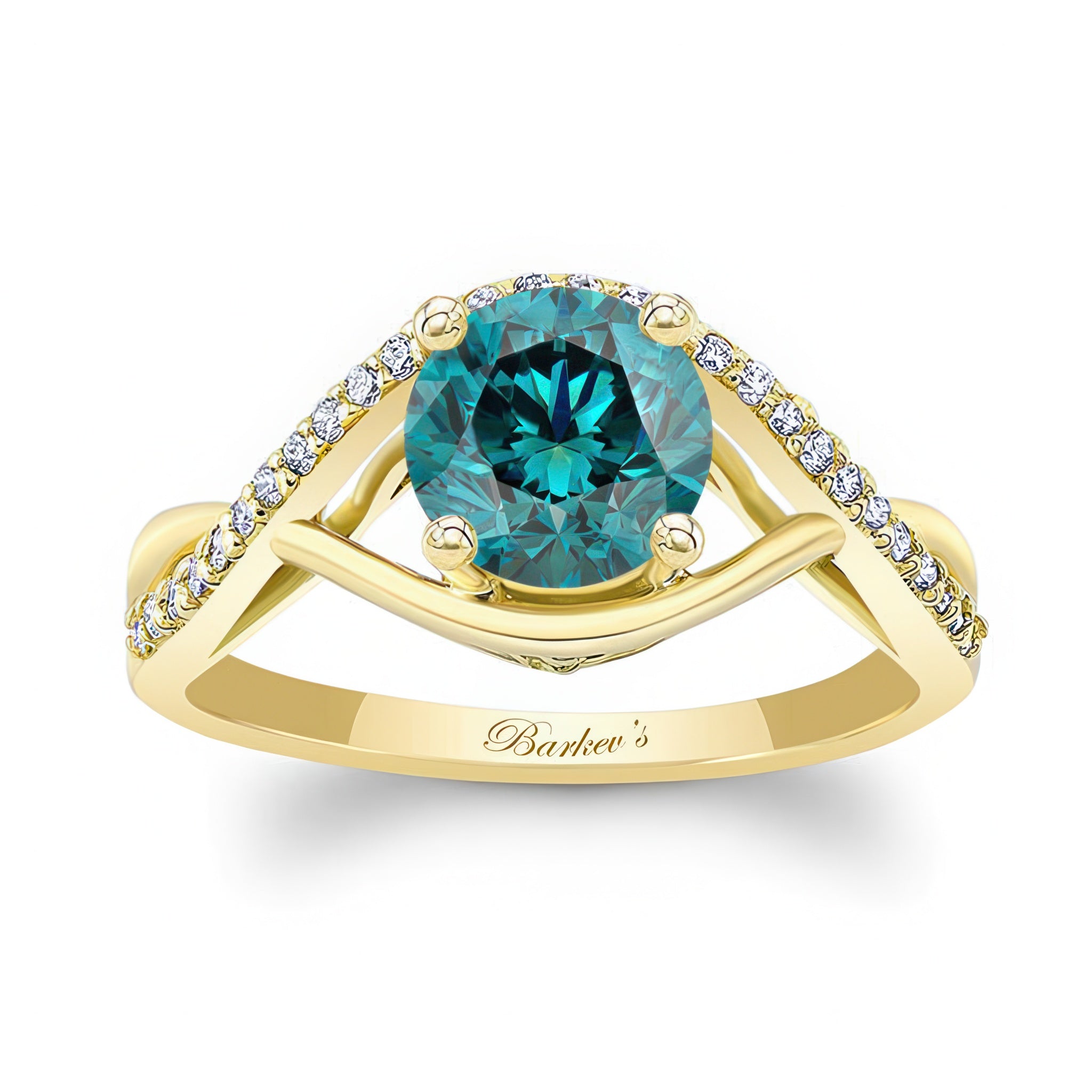 Blue And White Diamond Criss Cross Ring