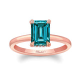 Lia Emerald Cut Blue And White Diamond Engagement Ring