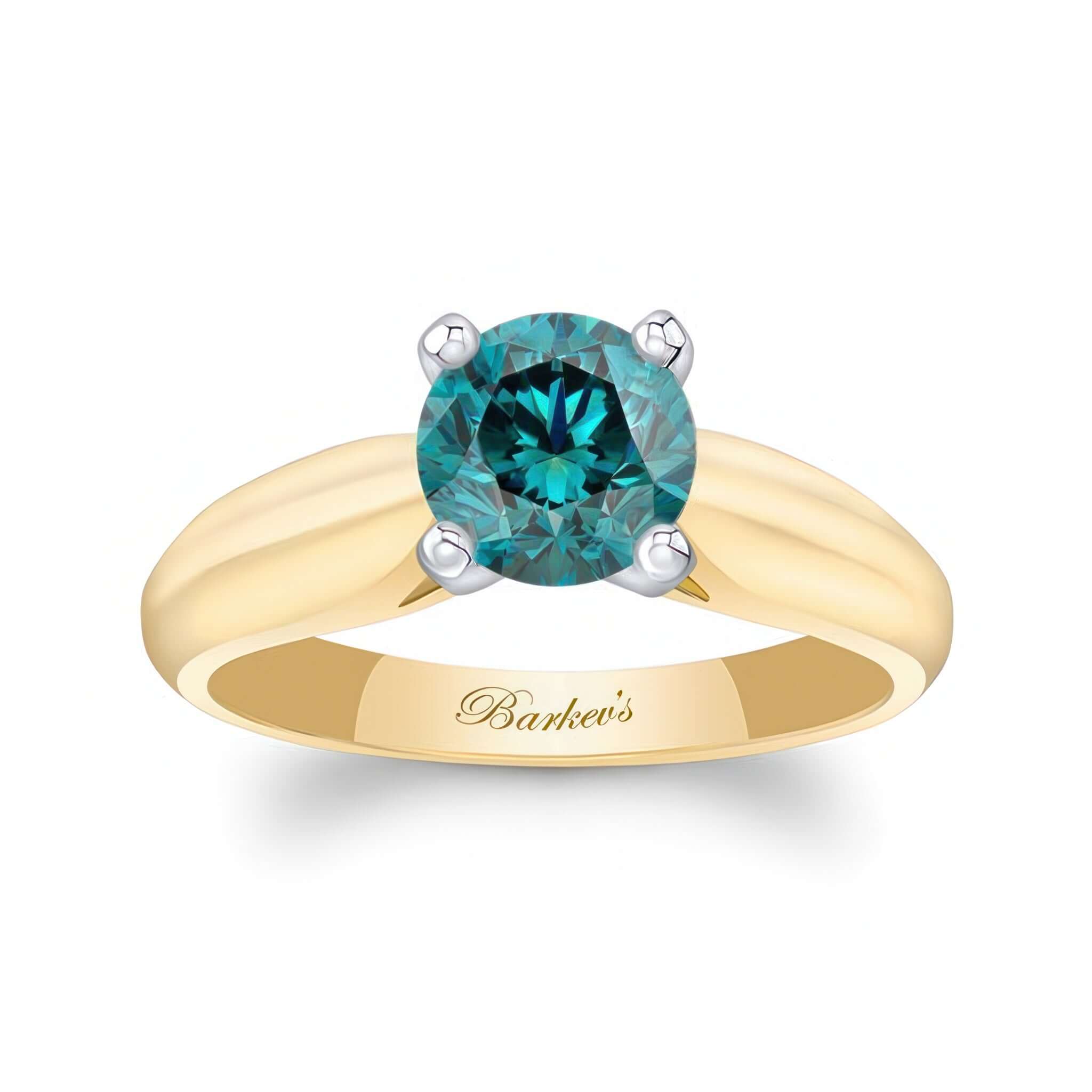 1 Carat Blue Diamond Solitaire Engagement Ring