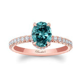 1.25 Carat Oval Blue And White Diamond Ring