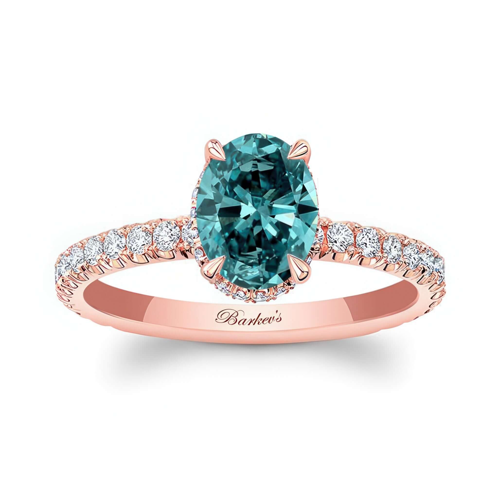 1.25 Carat Oval Blue And White Diamond Ring