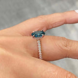 1.25 Carat Oval Blue And White Diamond Ring