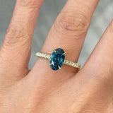 1.25 Carat Oval Blue And White Diamond Ring