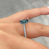 1.25 Carat Oval Blue And White Diamond Ring
