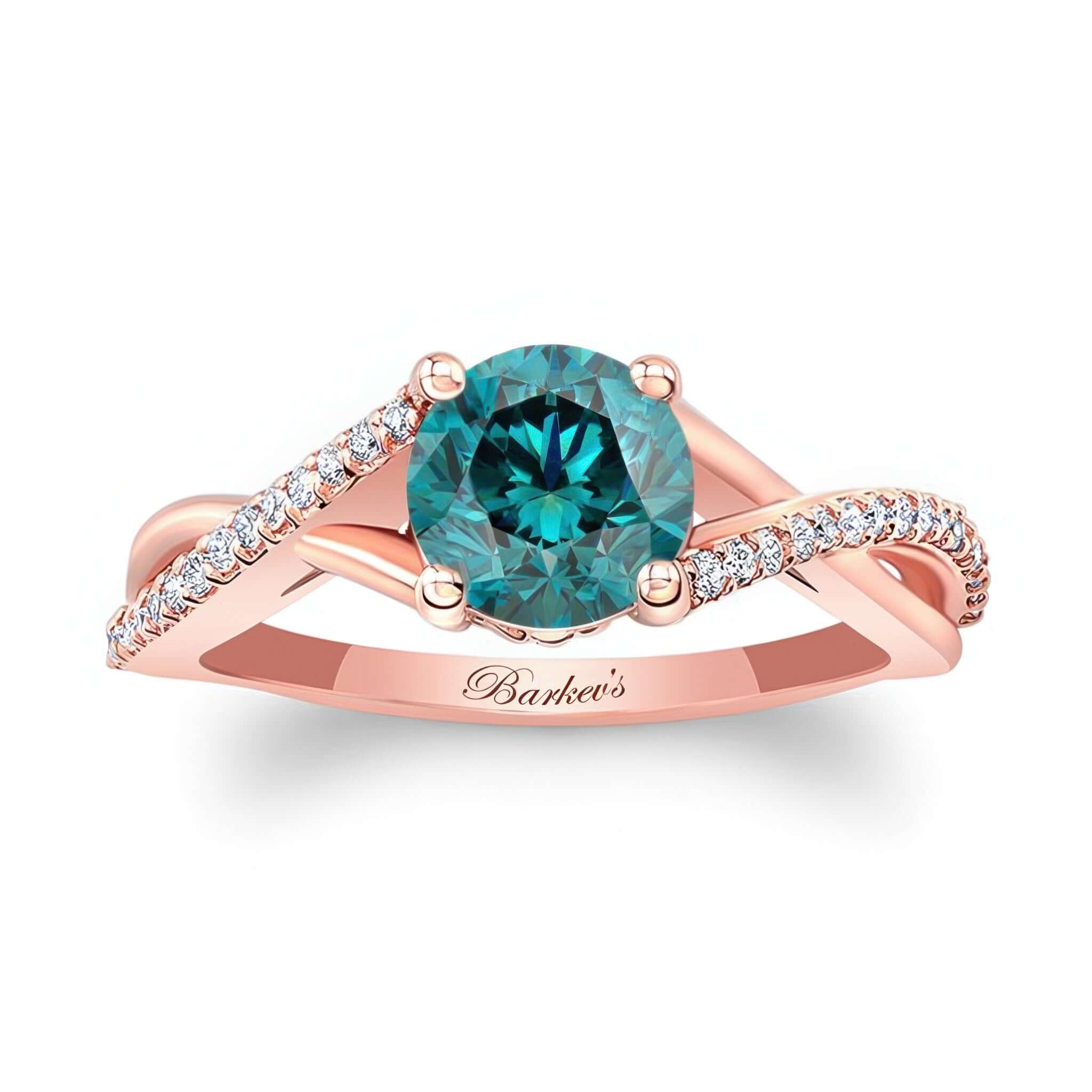 One Carat Blue And White Diamond Ring