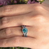 One Carat Blue Diamond Bridal Set