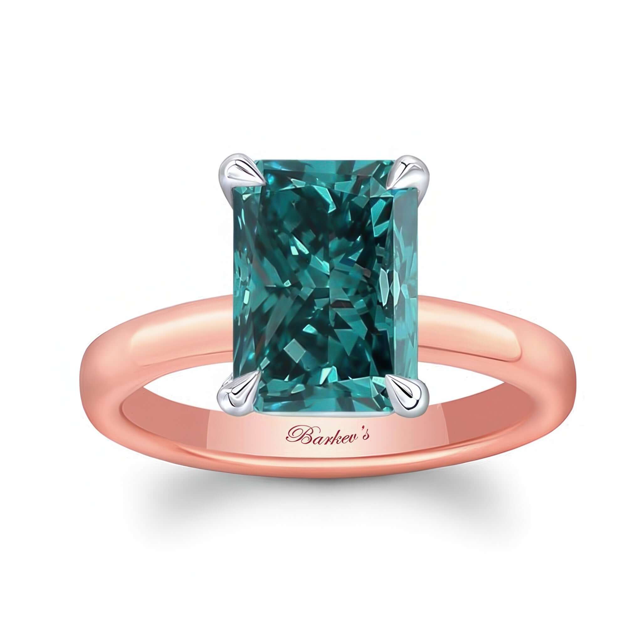 Radiant Cut Blue Diamond Solitaire Engagement Ring