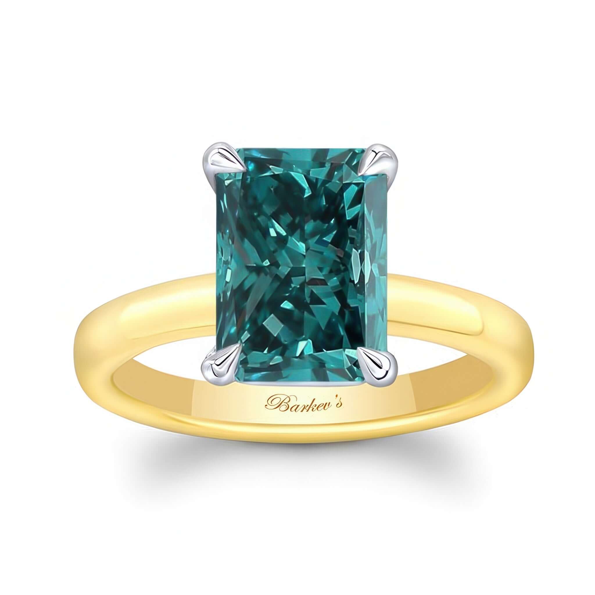 Radiant Cut Blue Diamond Solitaire Engagement Ring