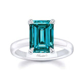 Lori Emerald Cut Blue Diamond Solitaire Engagement Ring