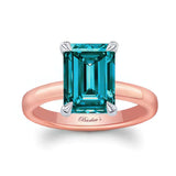Lori Emerald Cut Blue Diamond Solitaire Engagement Ring