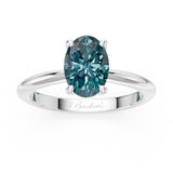 1 Carat Oval Solitaire Blue Diamond Ring