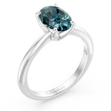 1 Carat Oval Solitaire Blue Diamond Ring