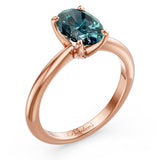 1 Carat Oval Solitaire Blue Diamond Ring