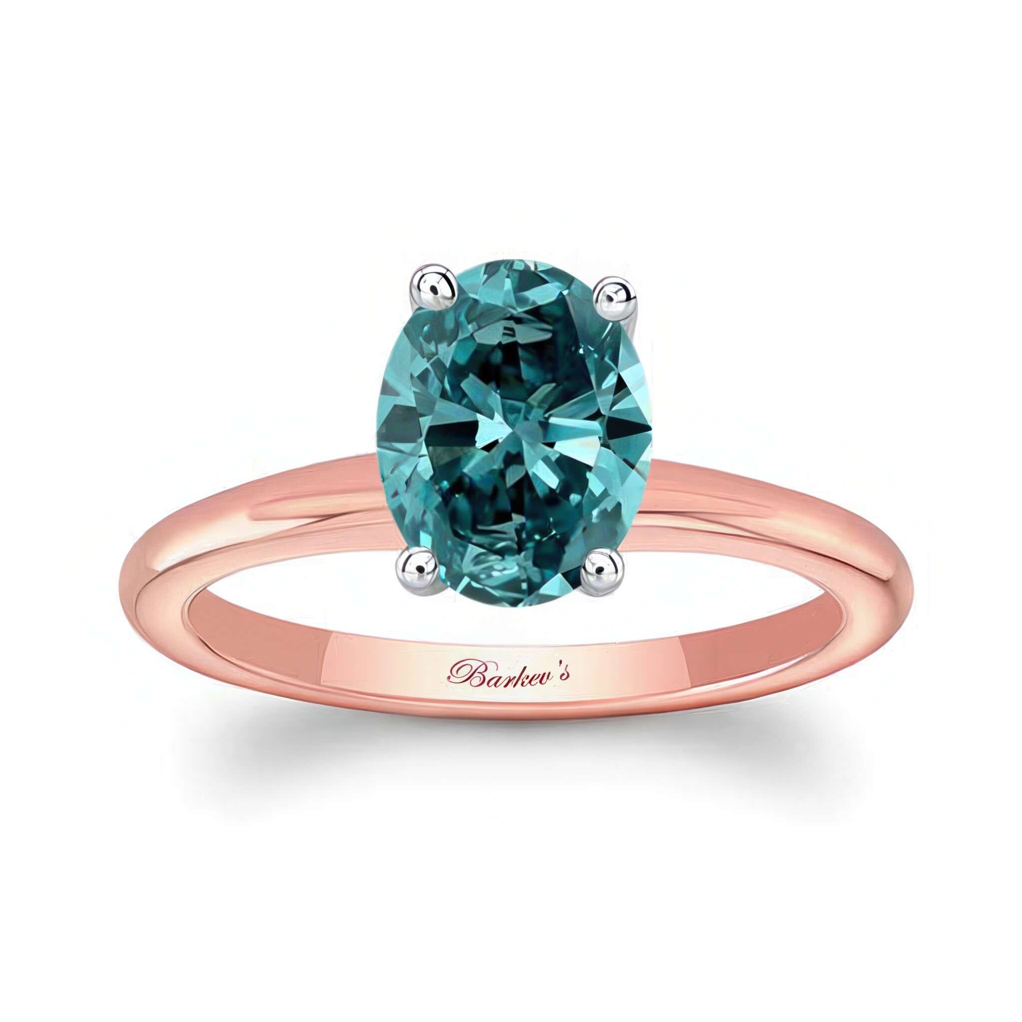 1.25 Carat Oval Solitaire Blue Diamond Ring